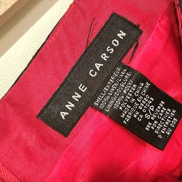 Vintage Anne Carson Red Linen Skirt Size S/P - Picture 7 of 7